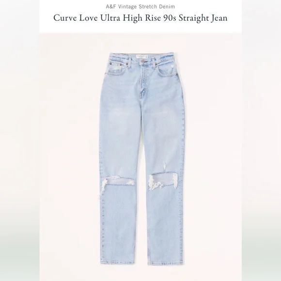 Abercrombie curve love High Rise 90’s straight jean - Picture 2 of 2